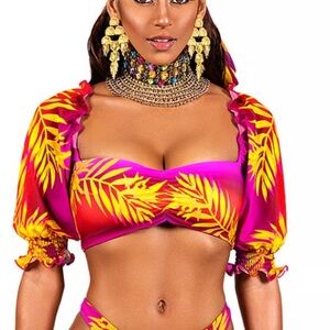 New! BFyne Zena floral bikini swim top 10605